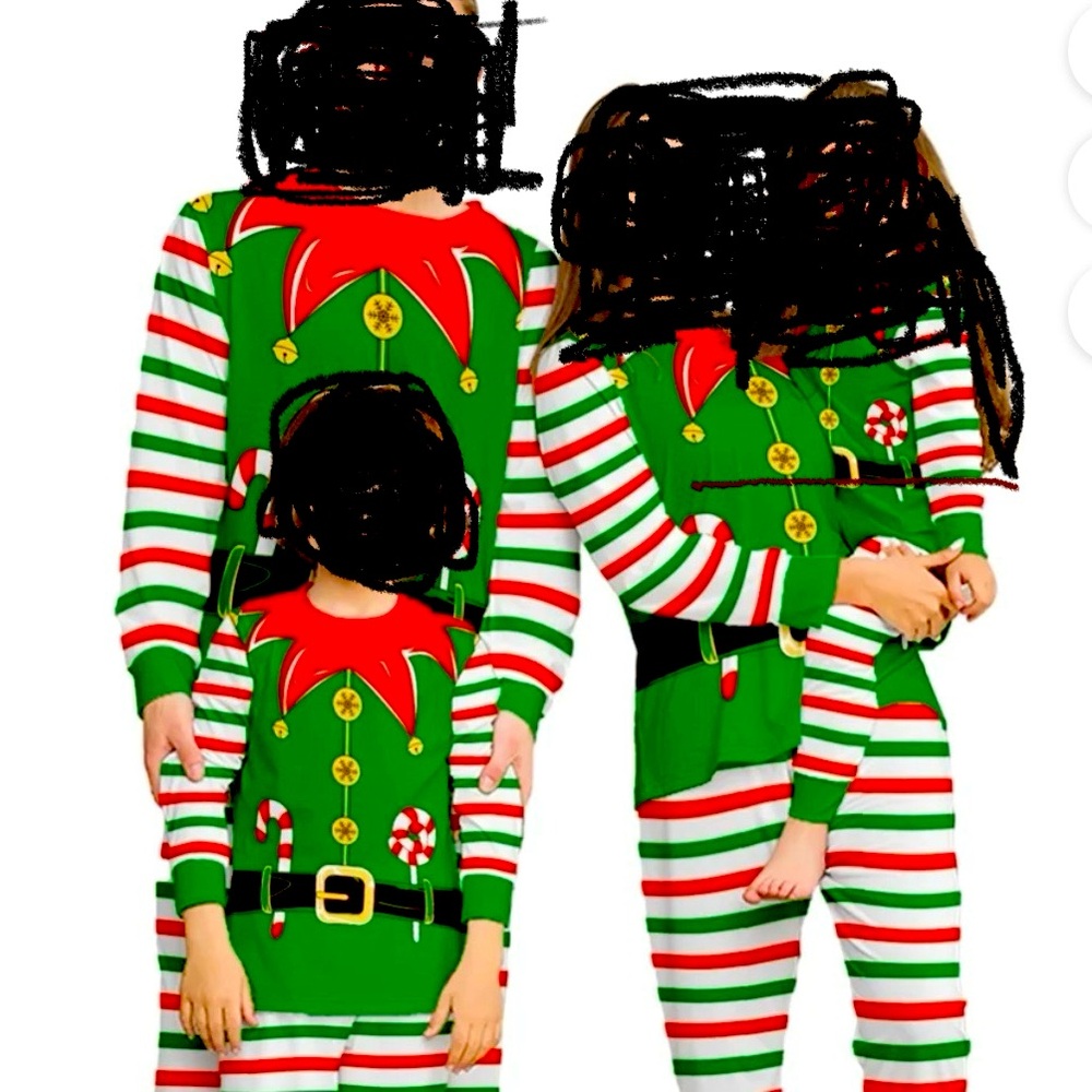 Adult ELF Christmas pajamas set unisex size L like new worn only for pics